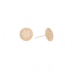 NEW ANNA BECK women's mini circle stud earrings in gold